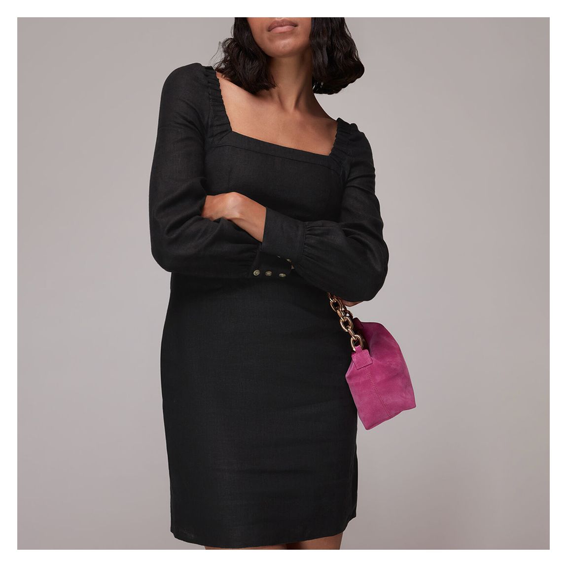 Black Kendall Linen Mini Dress main product photo