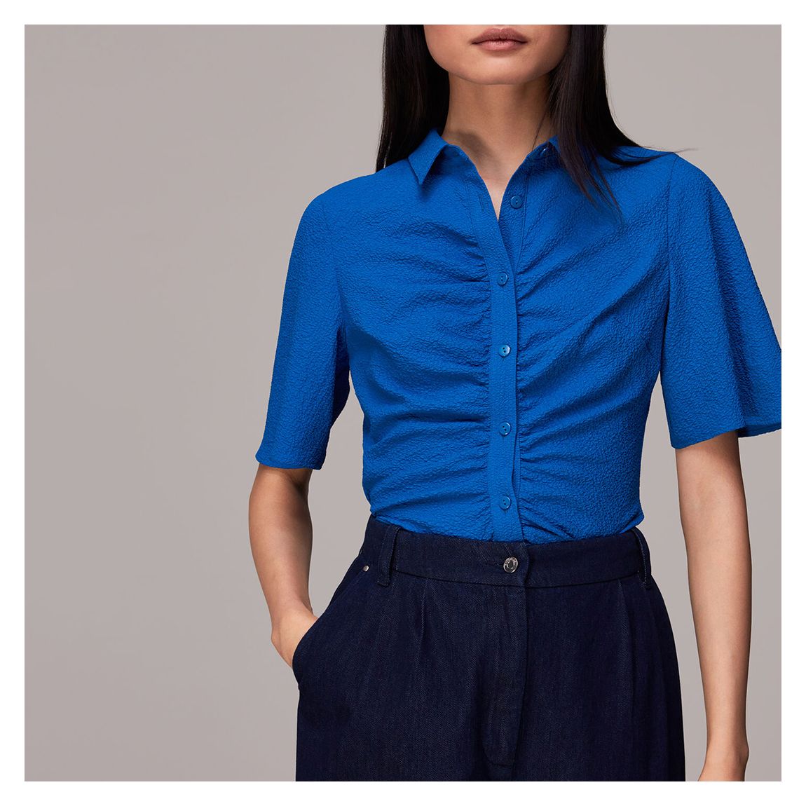 Blue Willow Ruched Shirt main product photo