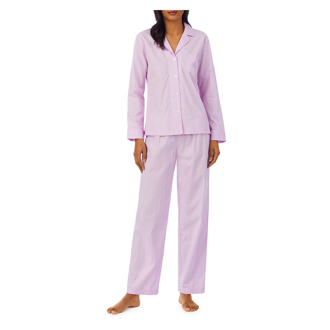 Orchid Herringbone Notch Collar Pyjama Set main product photo