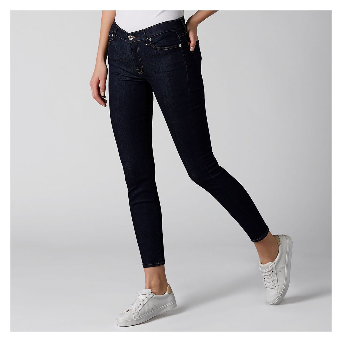 Navy Skinny Stretch Crop Jeans main product photo