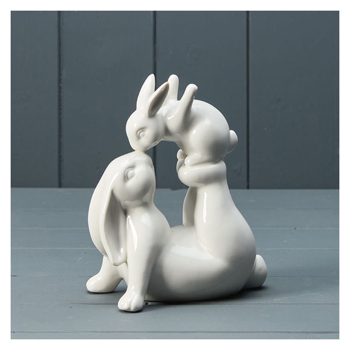 Ceramic White Love You Rabbits main product photo