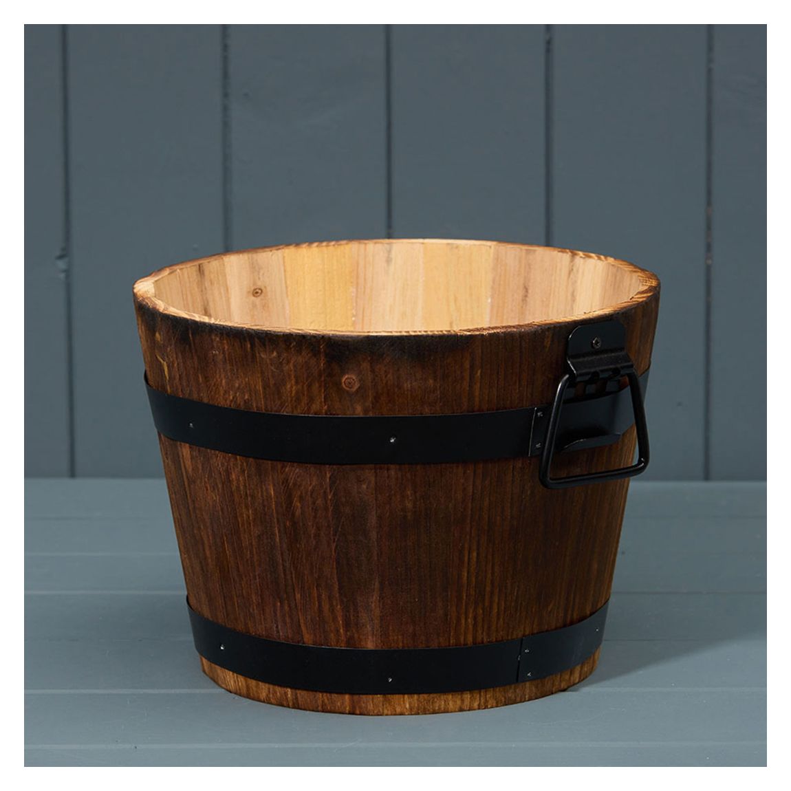 Burntwood Barrel Planter main product photo