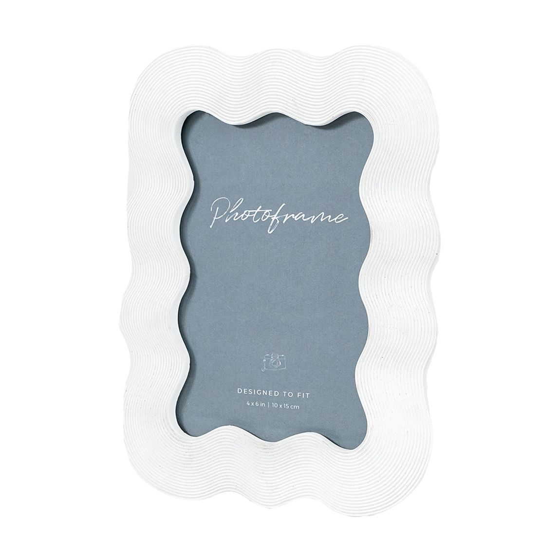 Wavy 5x7inch Photo Frame, White main product photo