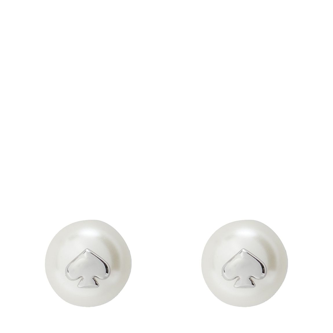 Cream Silver Spade Stud Earrings main product photo