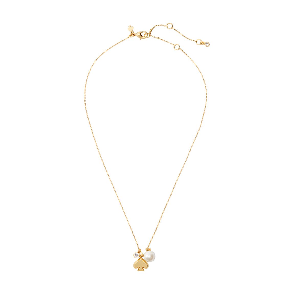 Cream Gold Spade Charm Pendant Necklace main product photo