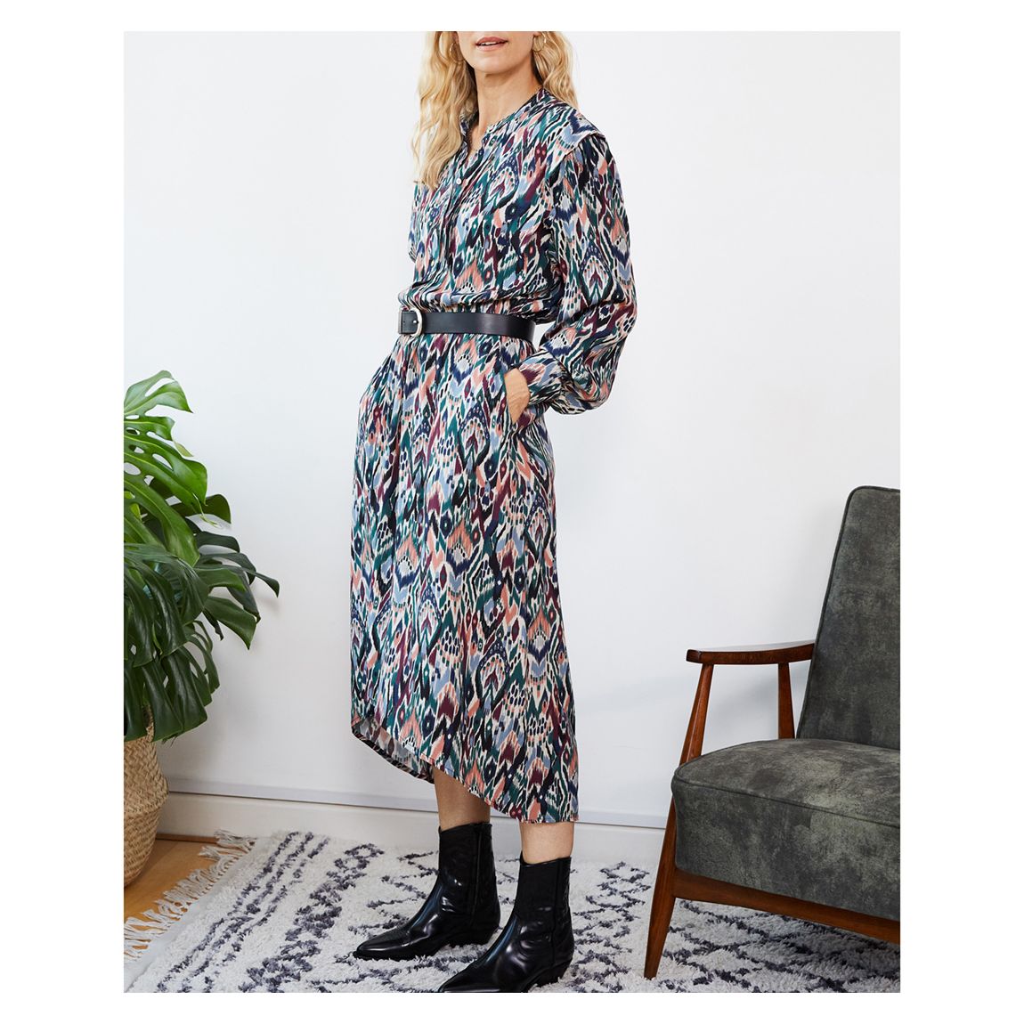 Multi Keilani Printed Midi Dress main product photo