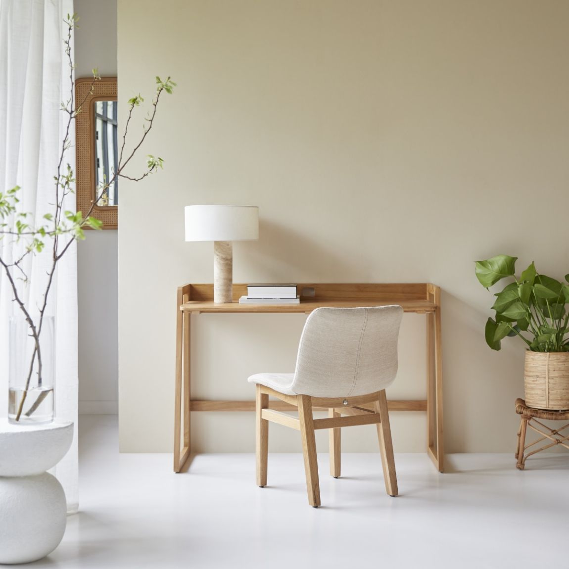 Philip - Folding desk in solid light teak main product photo