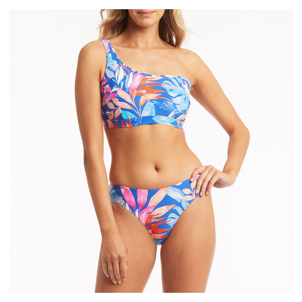 Cobalt Cabana One Shoulder Top With Multi Strap Detail main product photo