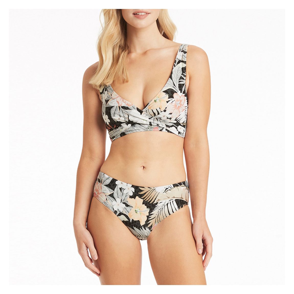 Charcoal Calypso Cross Front Multifit Bra Top main product photo