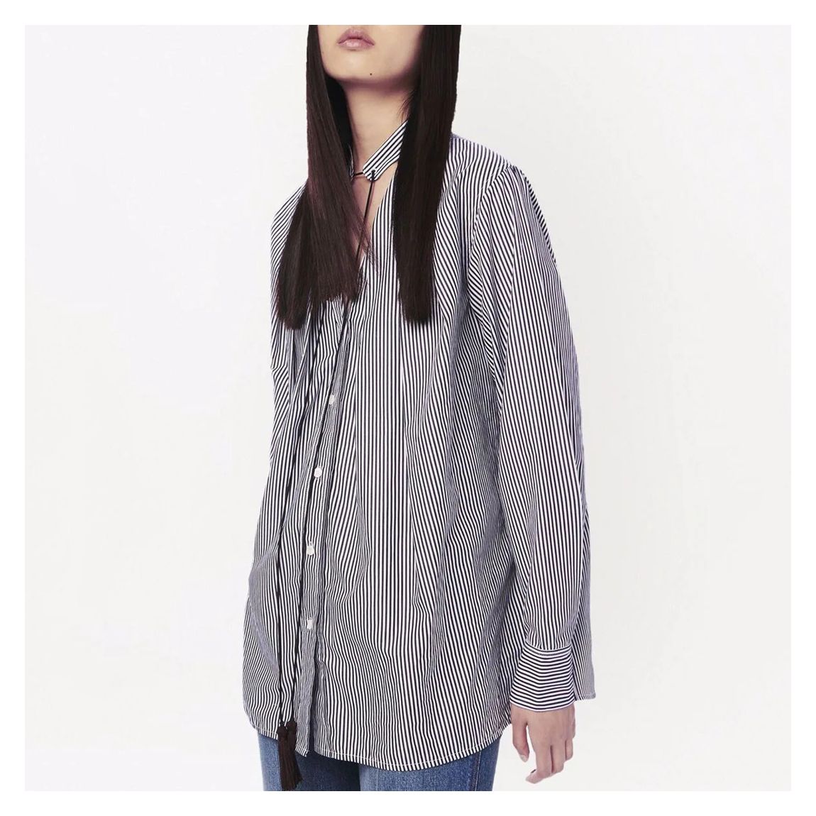 Black/White Striped Tassle Shirt main product photo