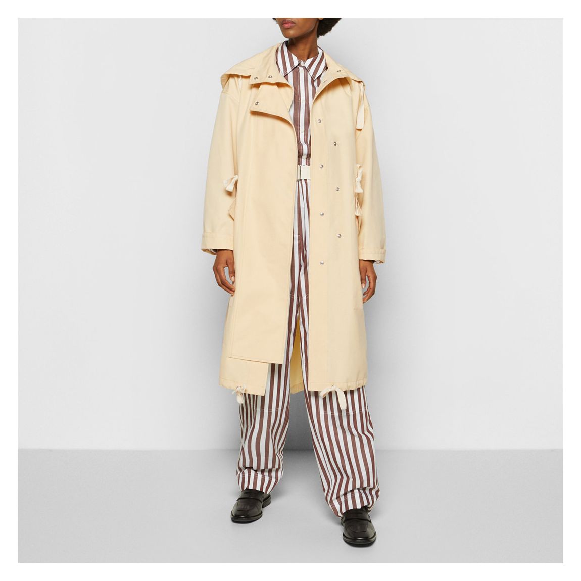 Pale Yellow Cotton Parka Coat main product photo
