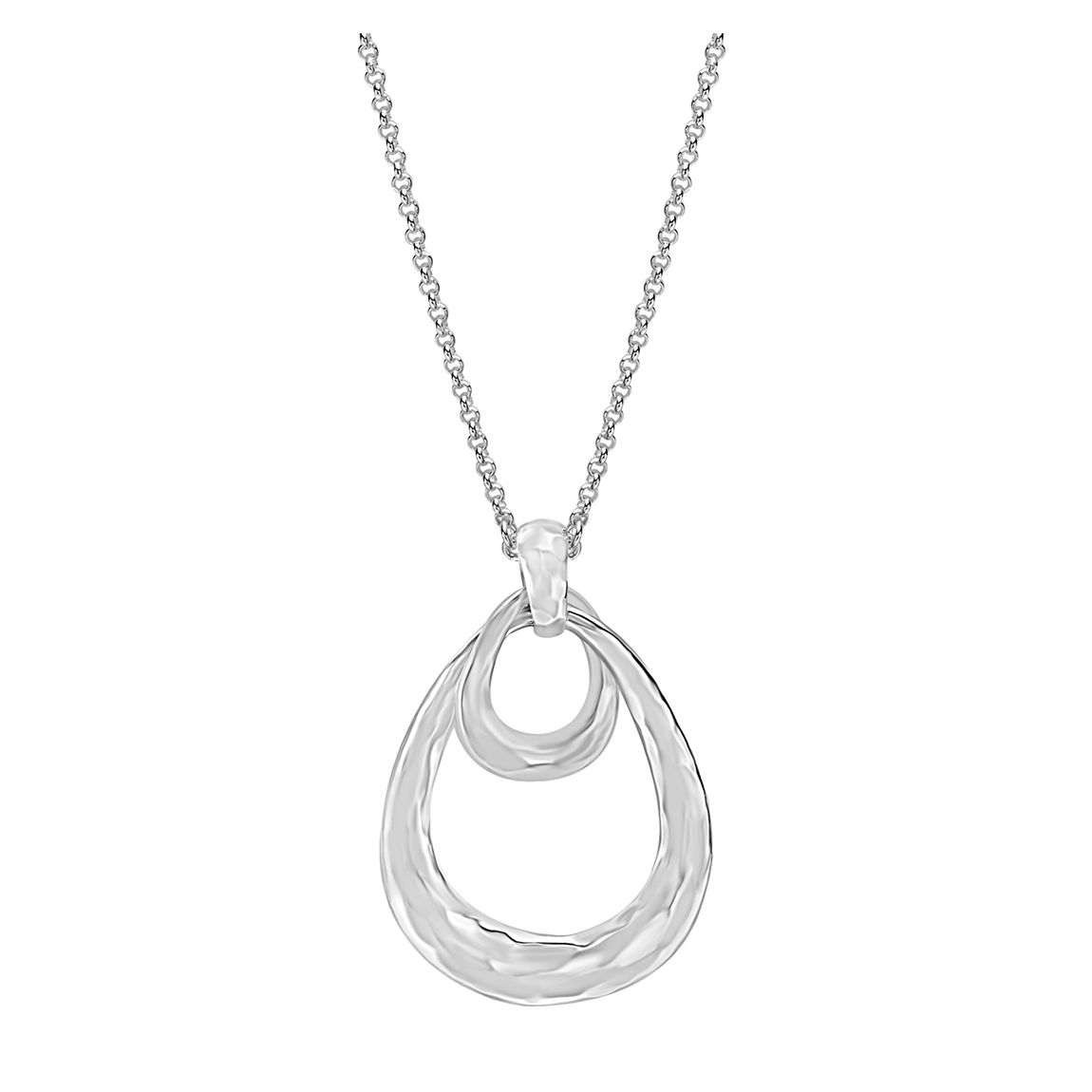 Sterling Silver Large Entwined Open Double Oval Pendant main product photo