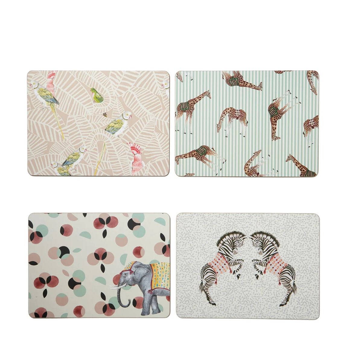 Set of 4 Carnival Animal Placemats main product photo