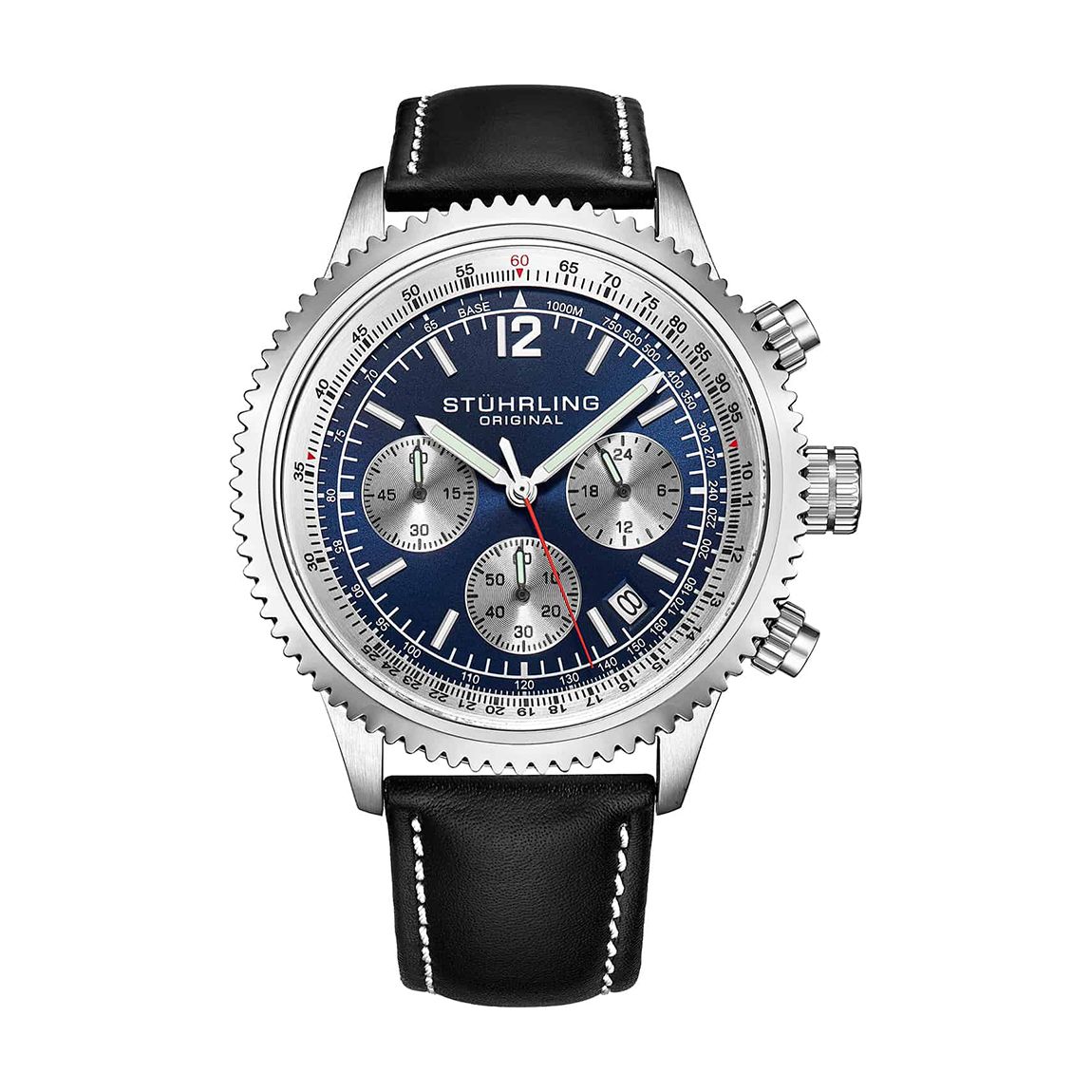 Men's Black/Silver Striped Monaco Chrono Watch 44mm main product photo