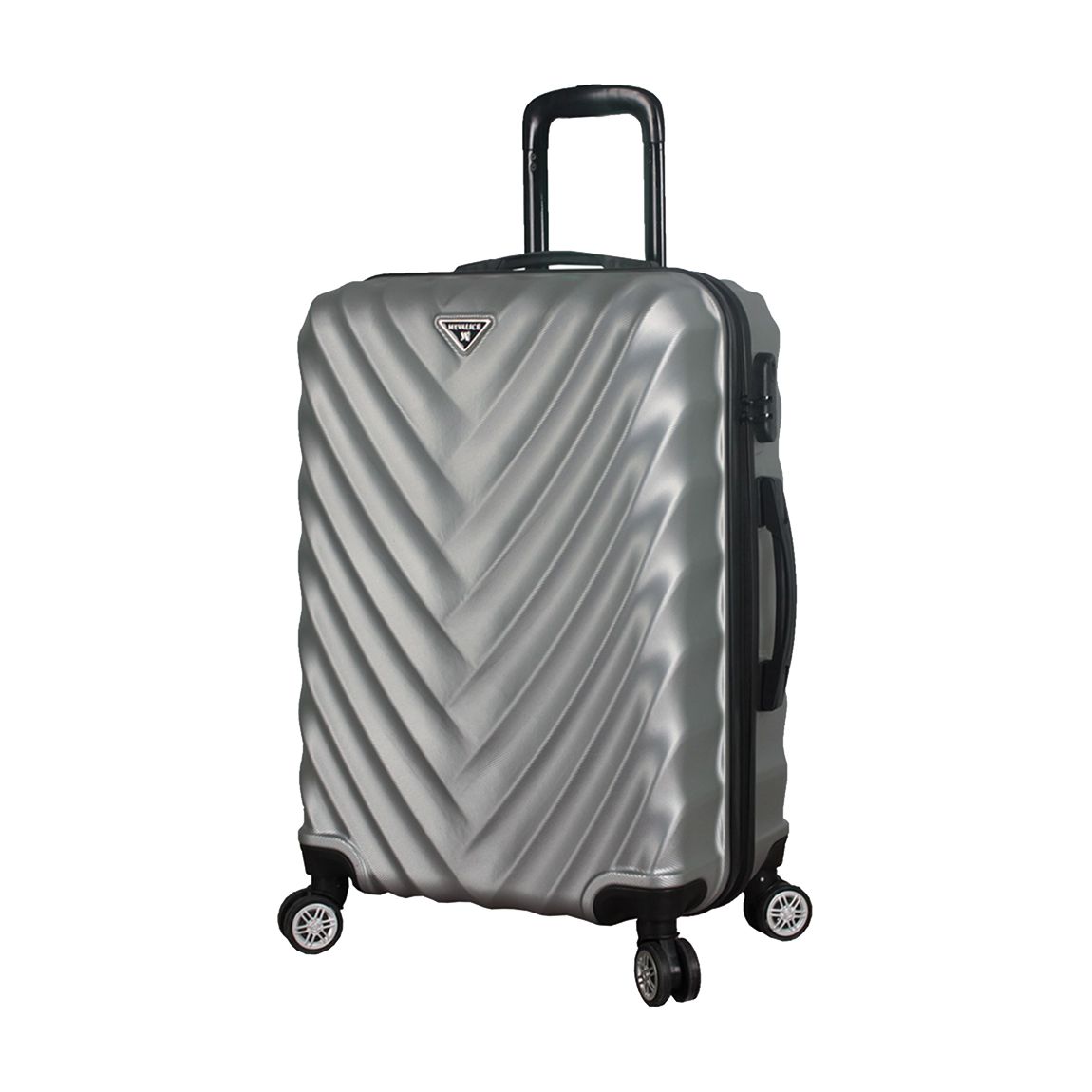 Medium Grey Directional Lined Suitcase main product photo