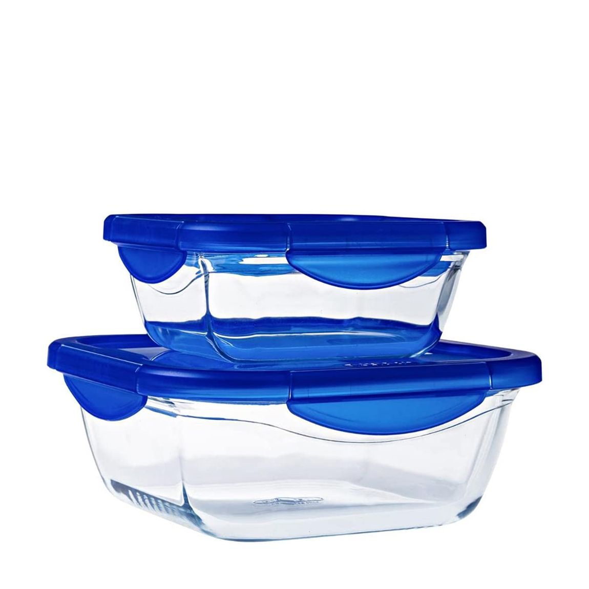Set of 2 Cook & Go Square Glass Lunchbox Containers, 0.8L/1.9L main product photo