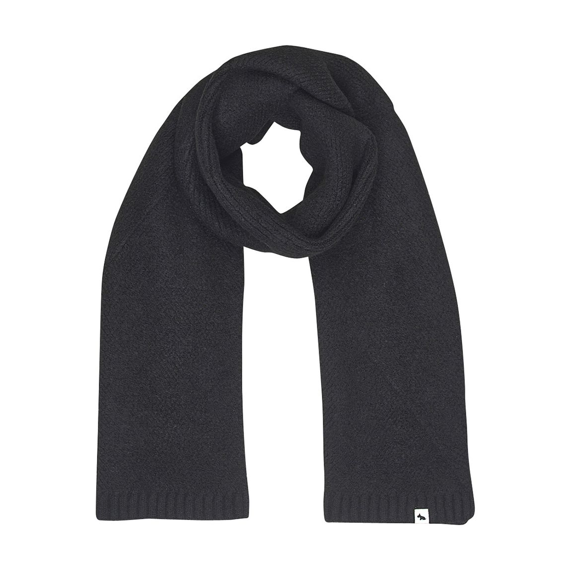 Black Knitted Accessories Ribbed Scarf main product photo