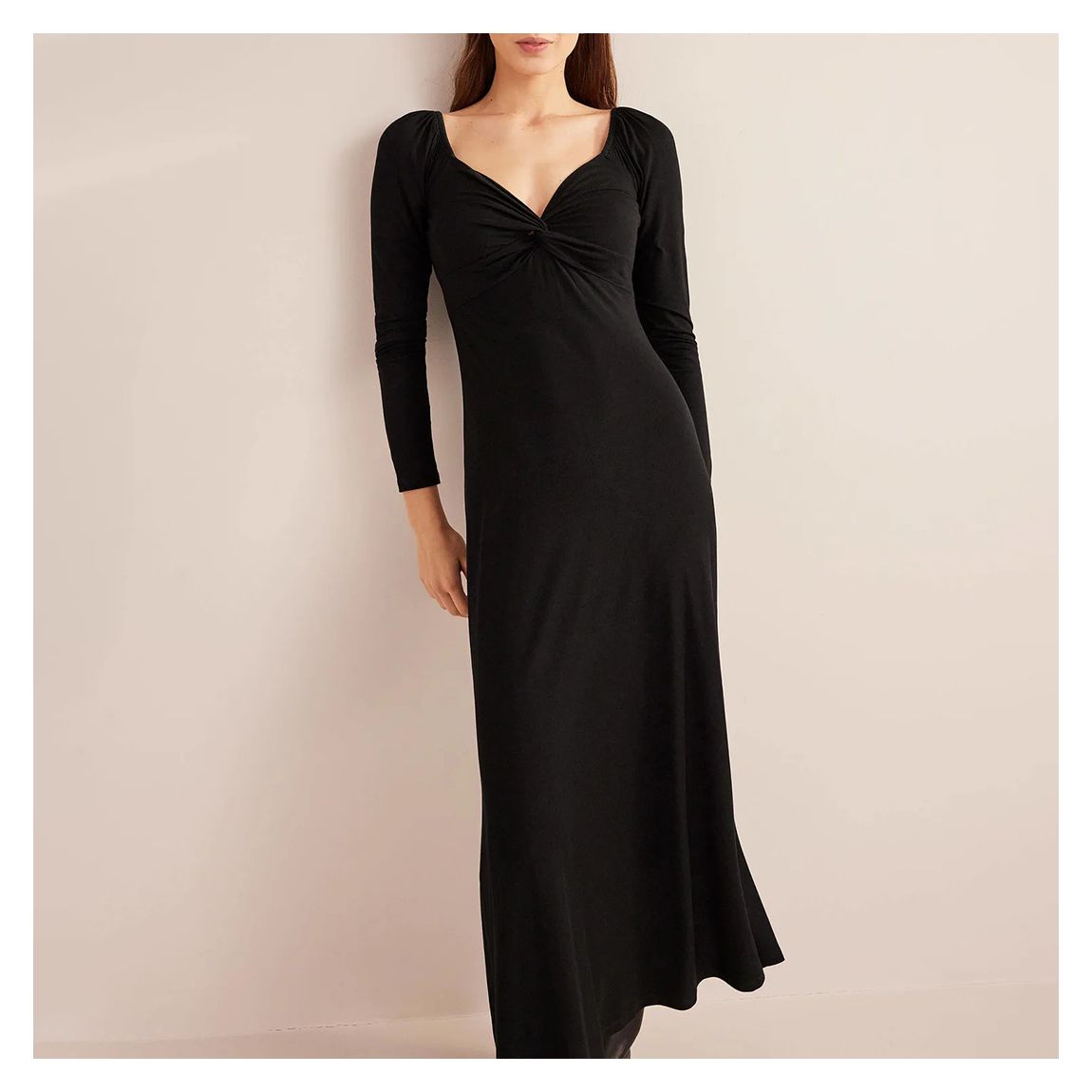 Black Sweetheart Jersey Midi Dress main product photo