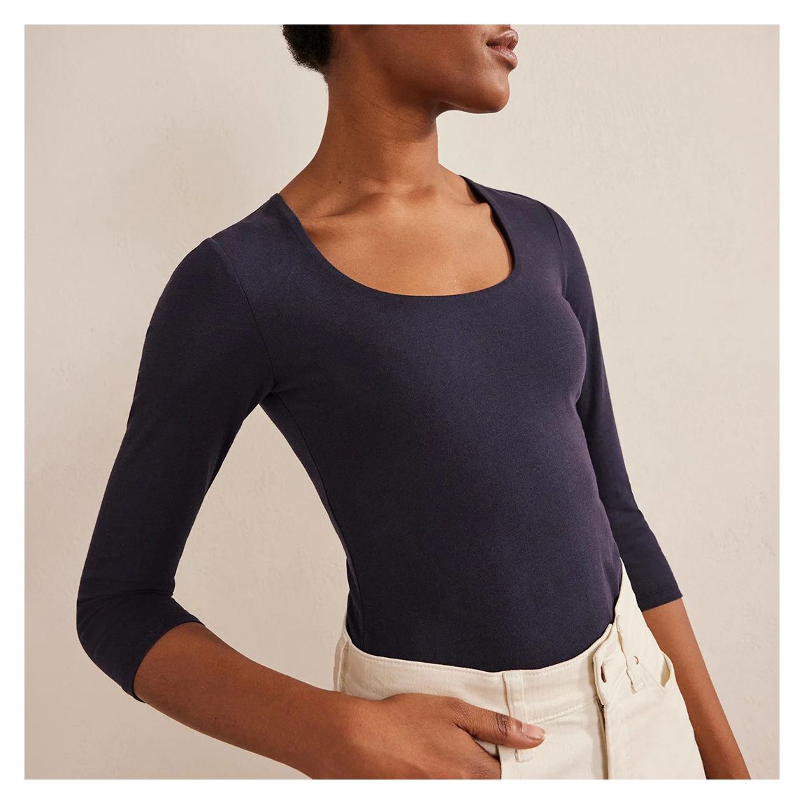 Navy Cotton Layer Top main product photo