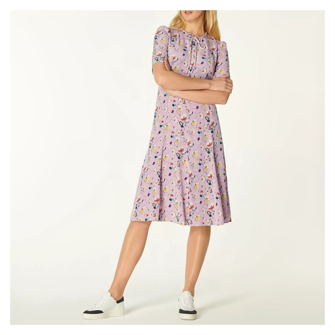 Purple Heather Montana Silk Floral Dress main product photo