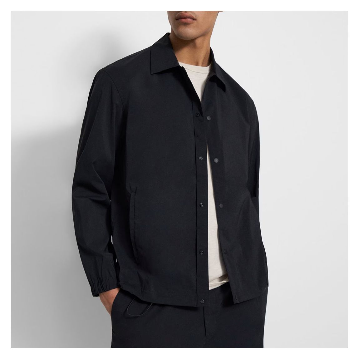 Black Straight Collared Jacket main product photo