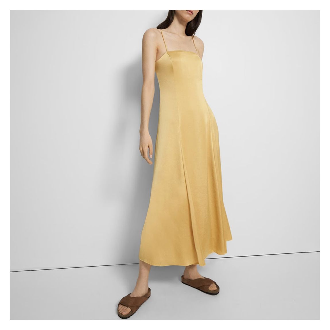 Yellow Flared Midi Dress main product photo