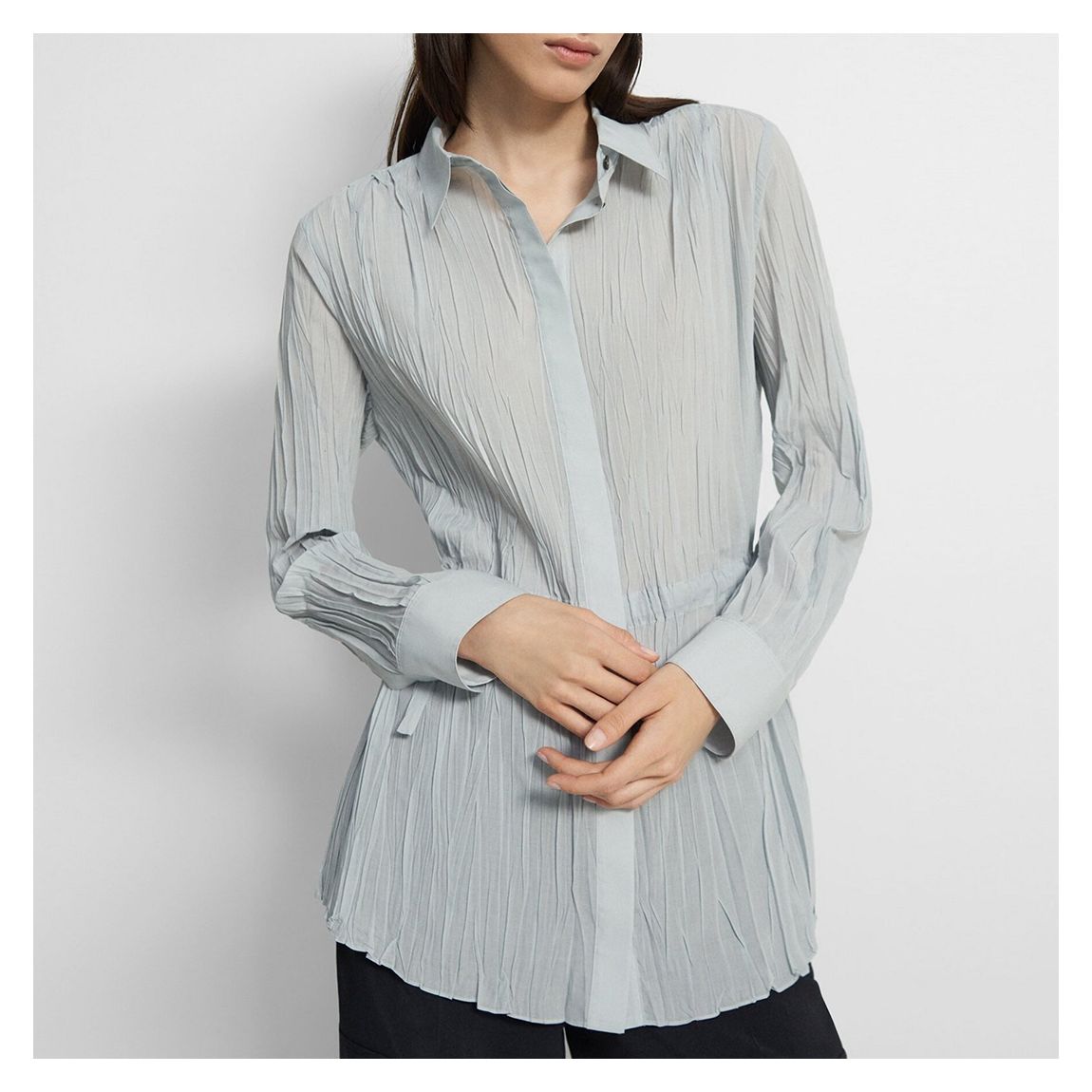 Light Grey Pleated Shirt main product photo