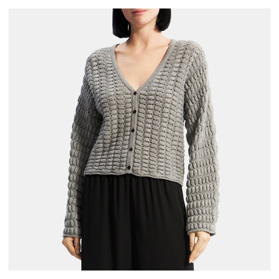 Grey Hanelee Cashmere Blend Cardigan main product photo