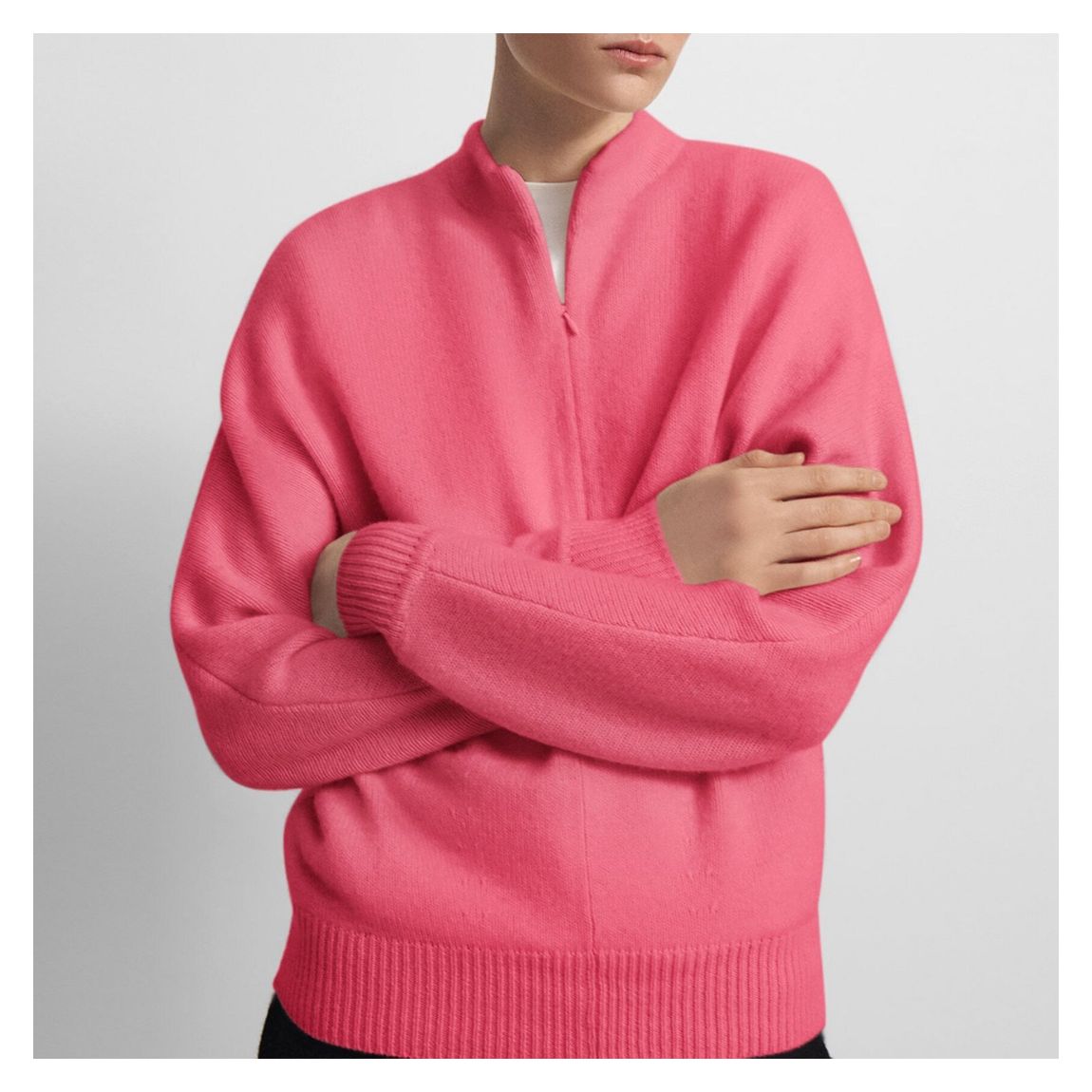 Pink Half Zip Cashmere Jumper main product photo