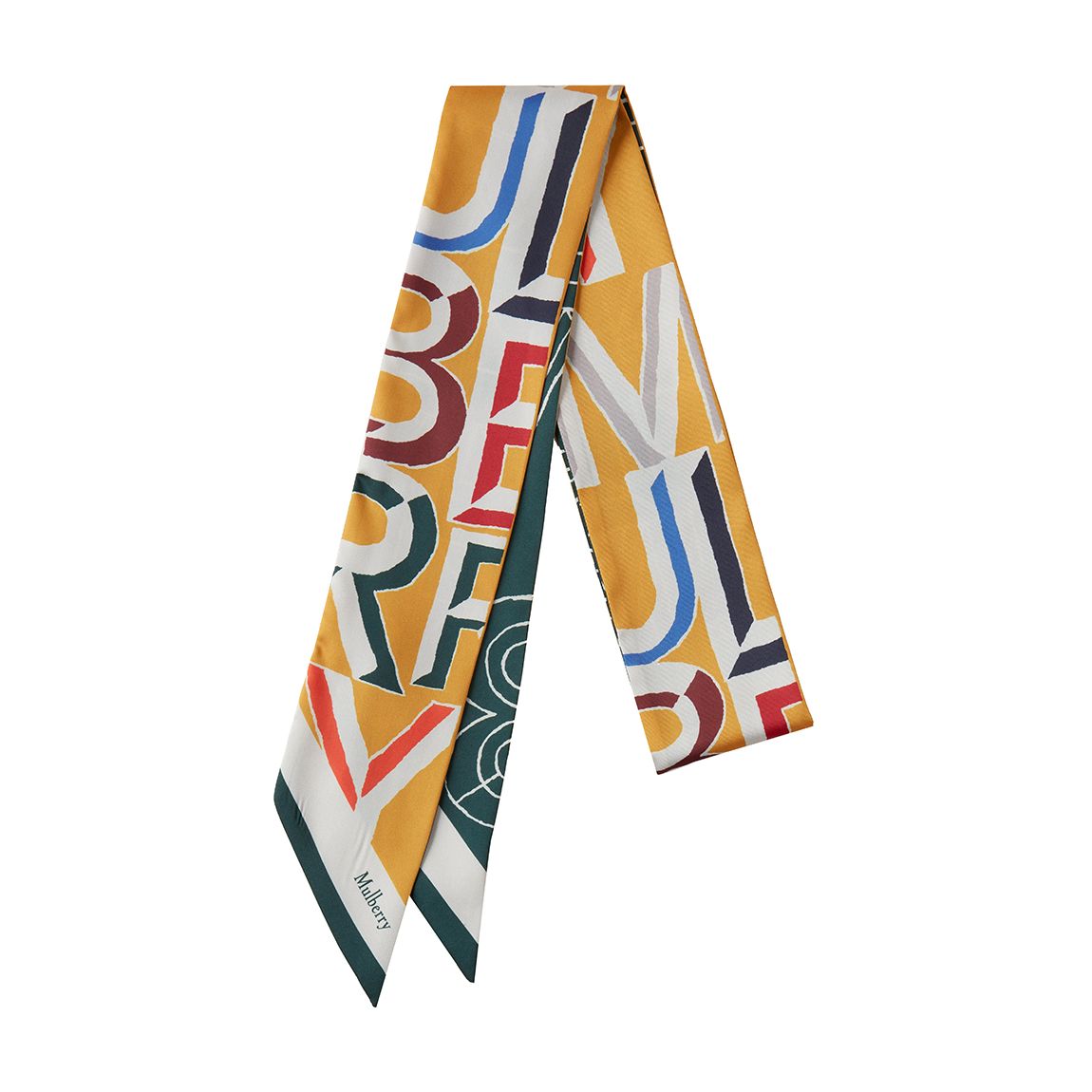 Mulberry Green Multicolour Typography Bag Scarf main product photo