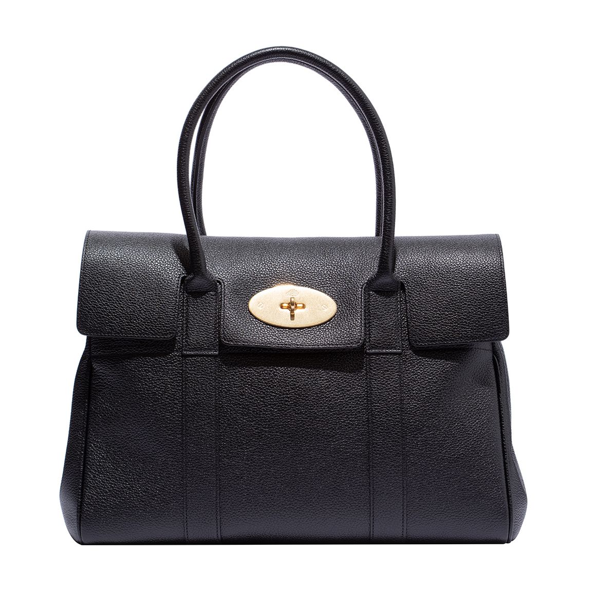 Black Bayswater Classic Grain Leather Bag main product photo