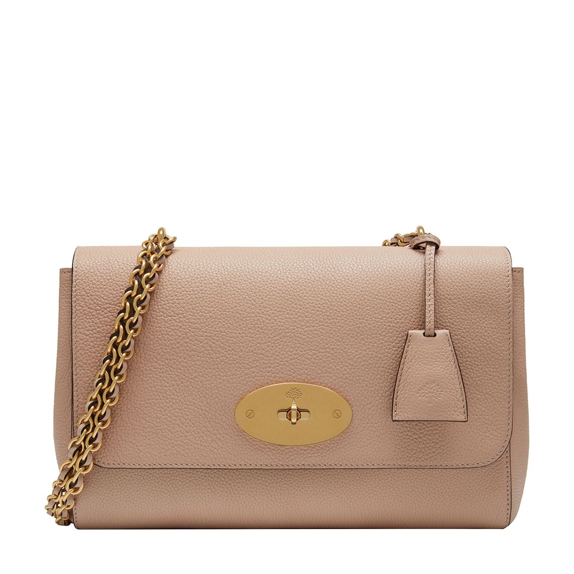 Rosewater Medium Lily Classic Grain Leather Shoulder Bag main product photo