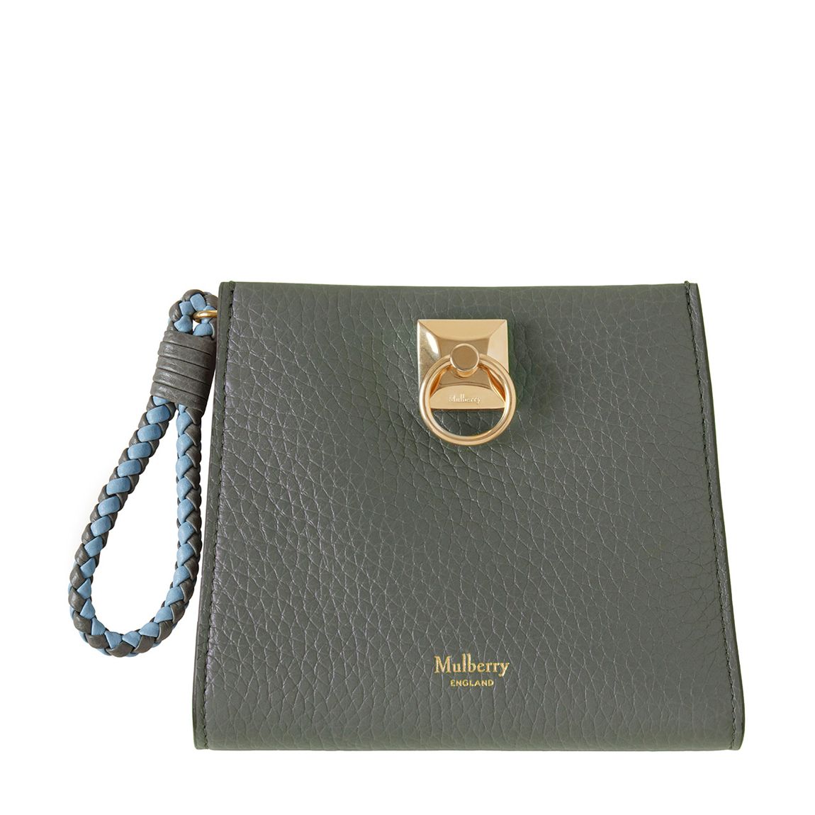 Charcoal Iris Coin Zip Around Heavy Grain Leather Purse main product photo