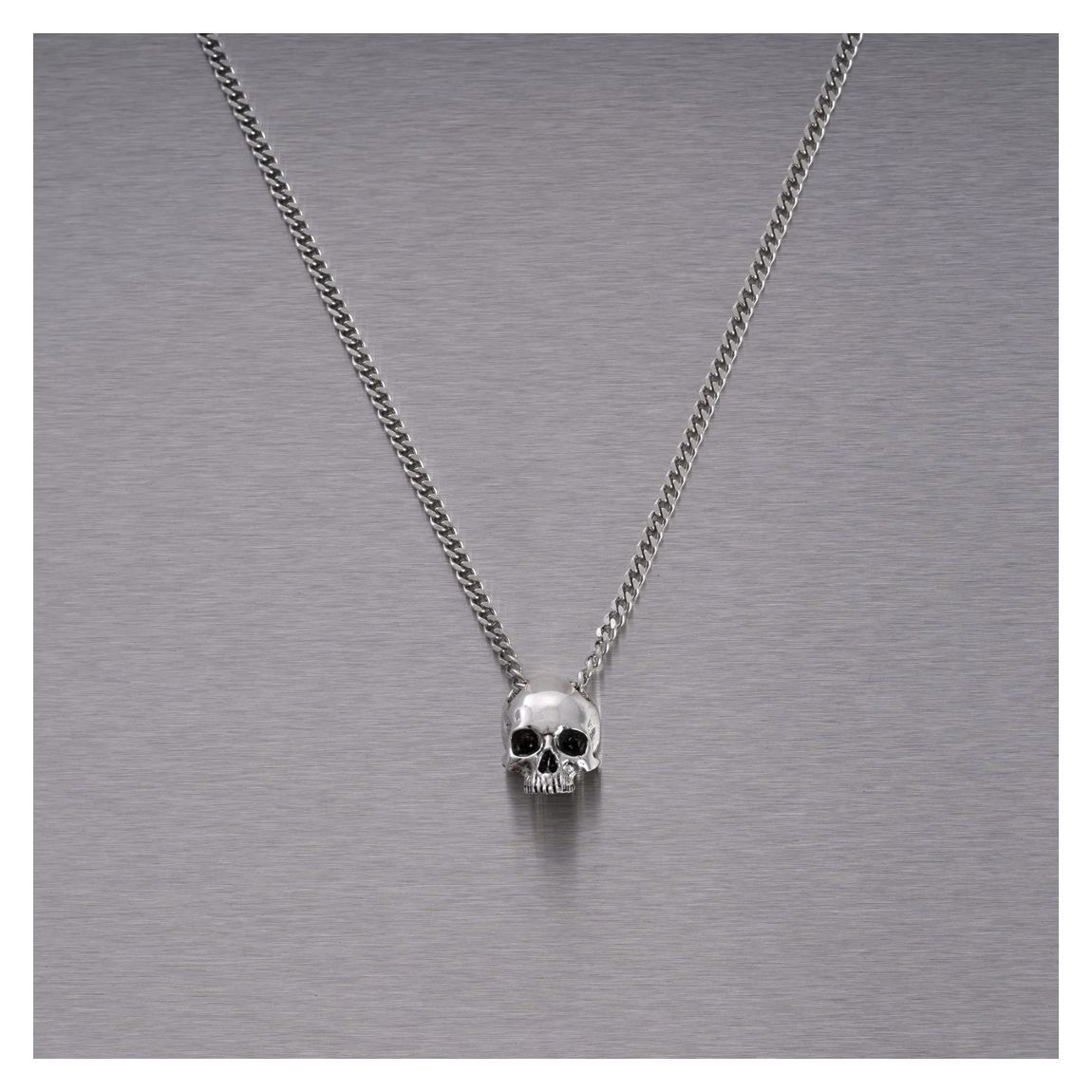 Skull Necklace in Silver, B+P x Travis Barker main product photo