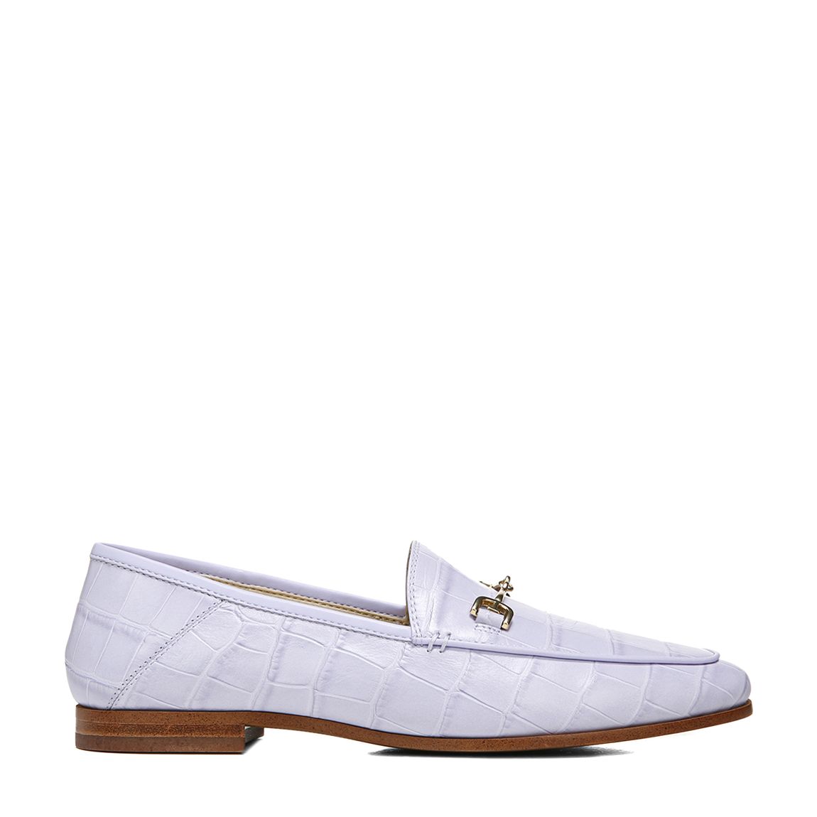 Misty Lilac Loraine Croc Leather Loafers main product photo