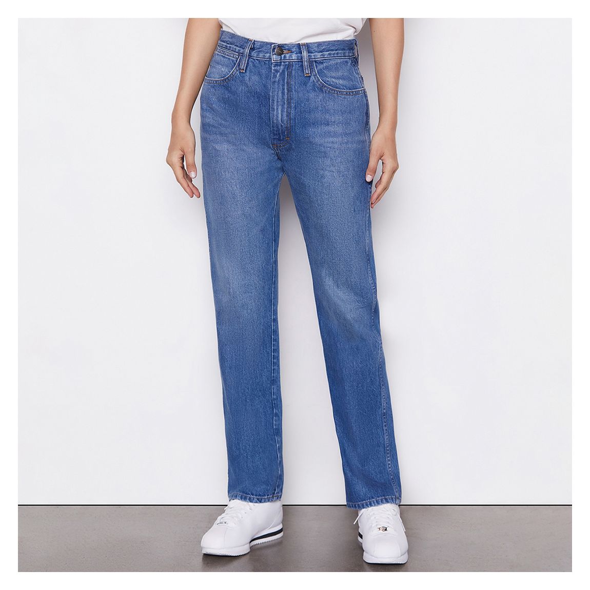 Mid Blue Ilona High Straight Jeans main product photo