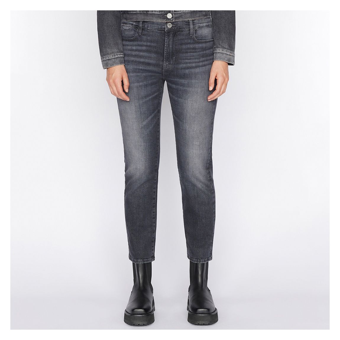 Grey Le High Straight Stretch Jeans main product photo