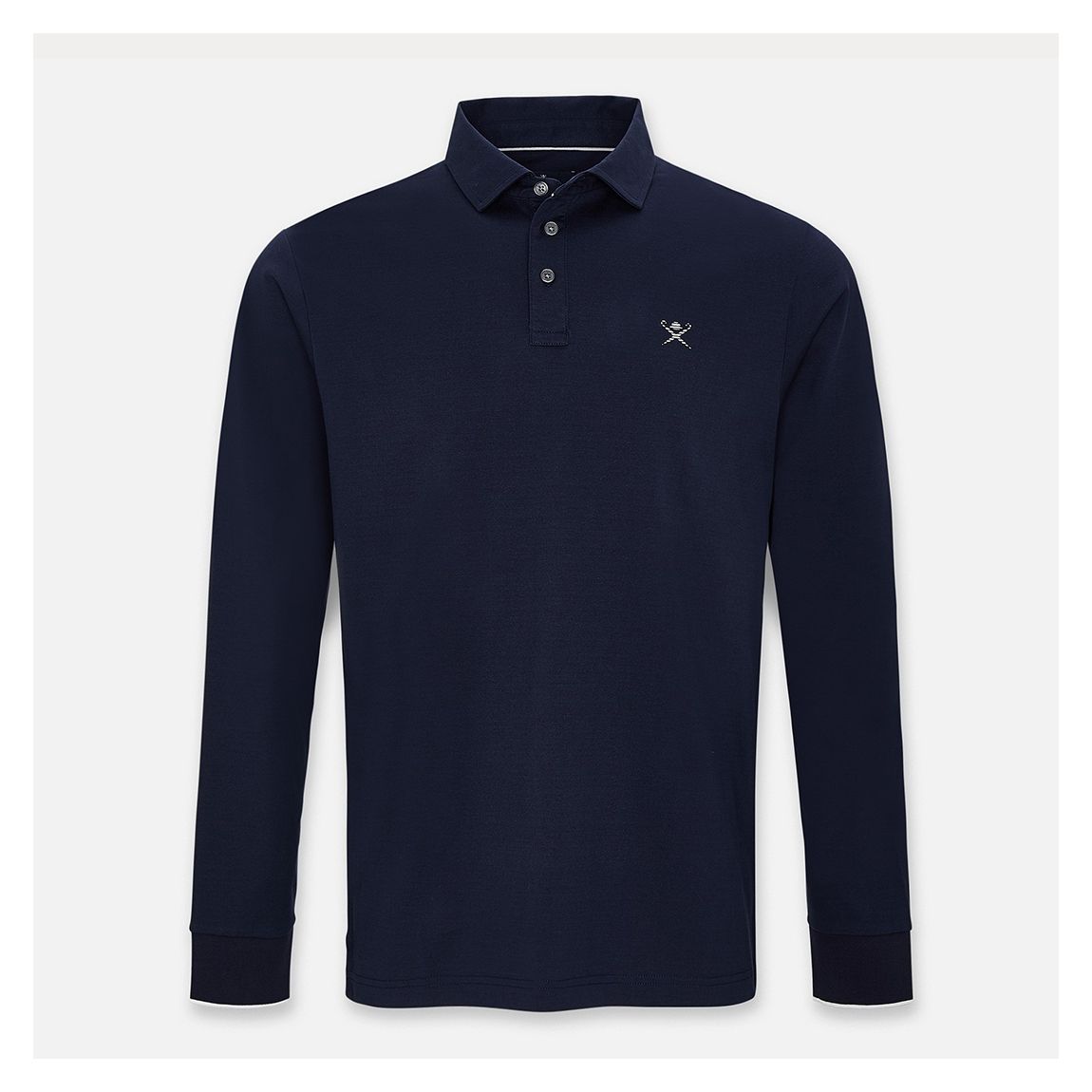 Navy Embroidered Logo Cotton Blend Polo Shirt main product photo