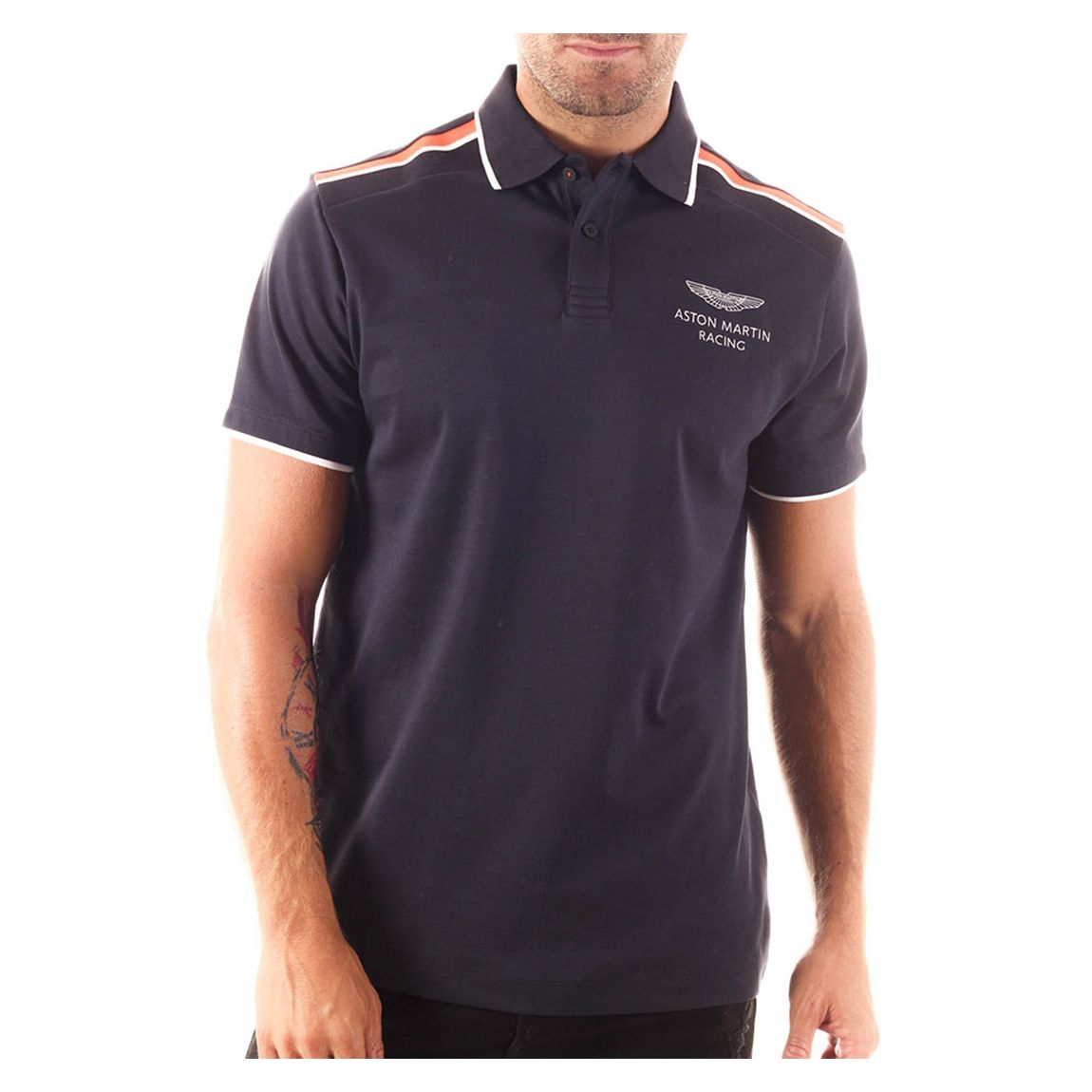 Navy Amr Contrast Trim Polo Cotton Shirt main product photo