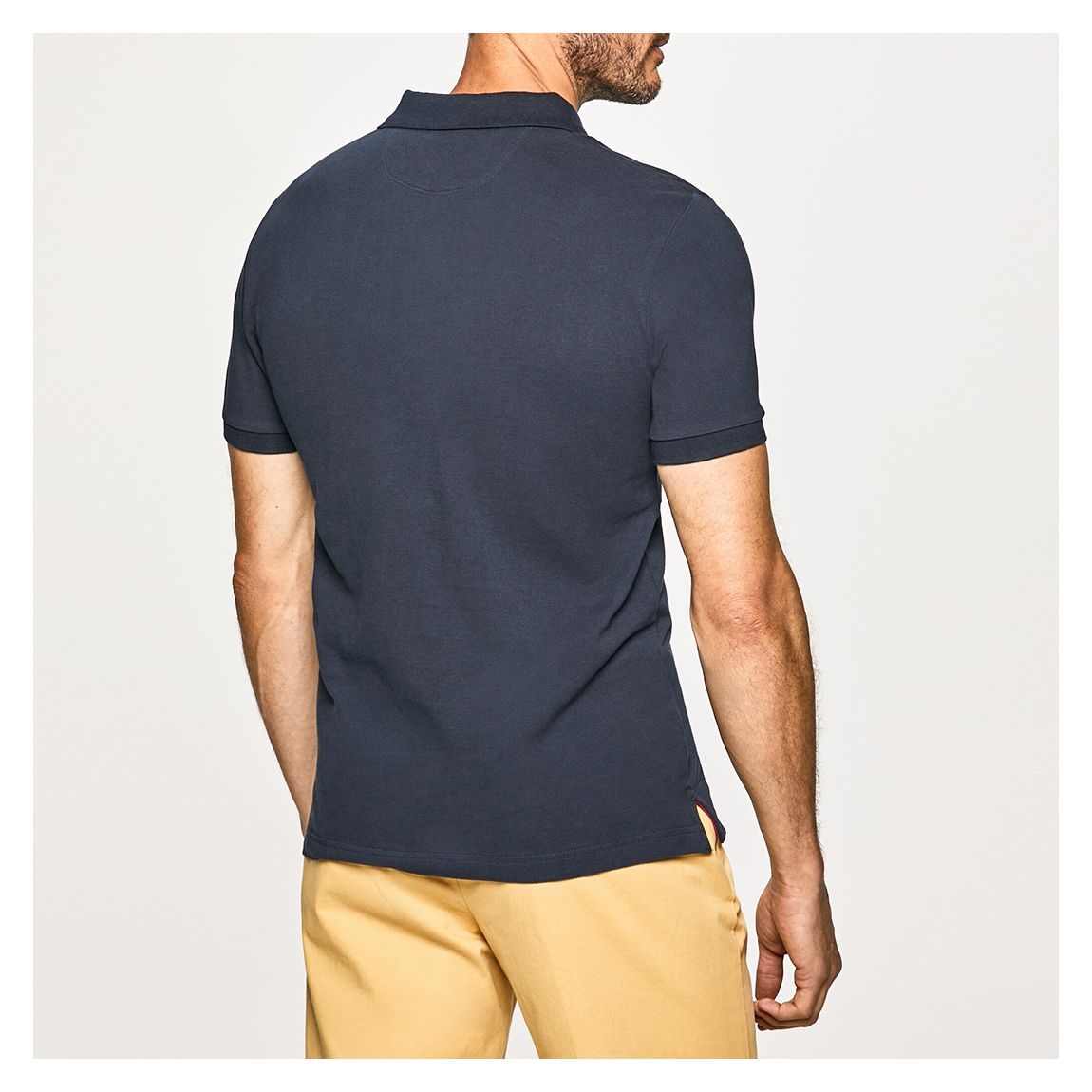 Navy Short Sleeve Cotton Polo Shirt main product photo