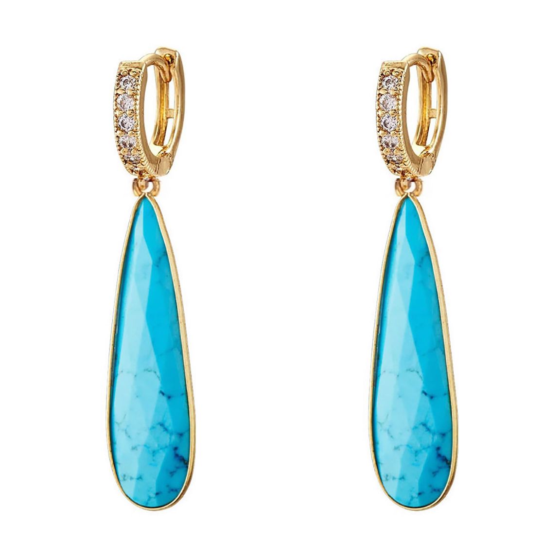 18K Turquoise Drop Earrings main product photo