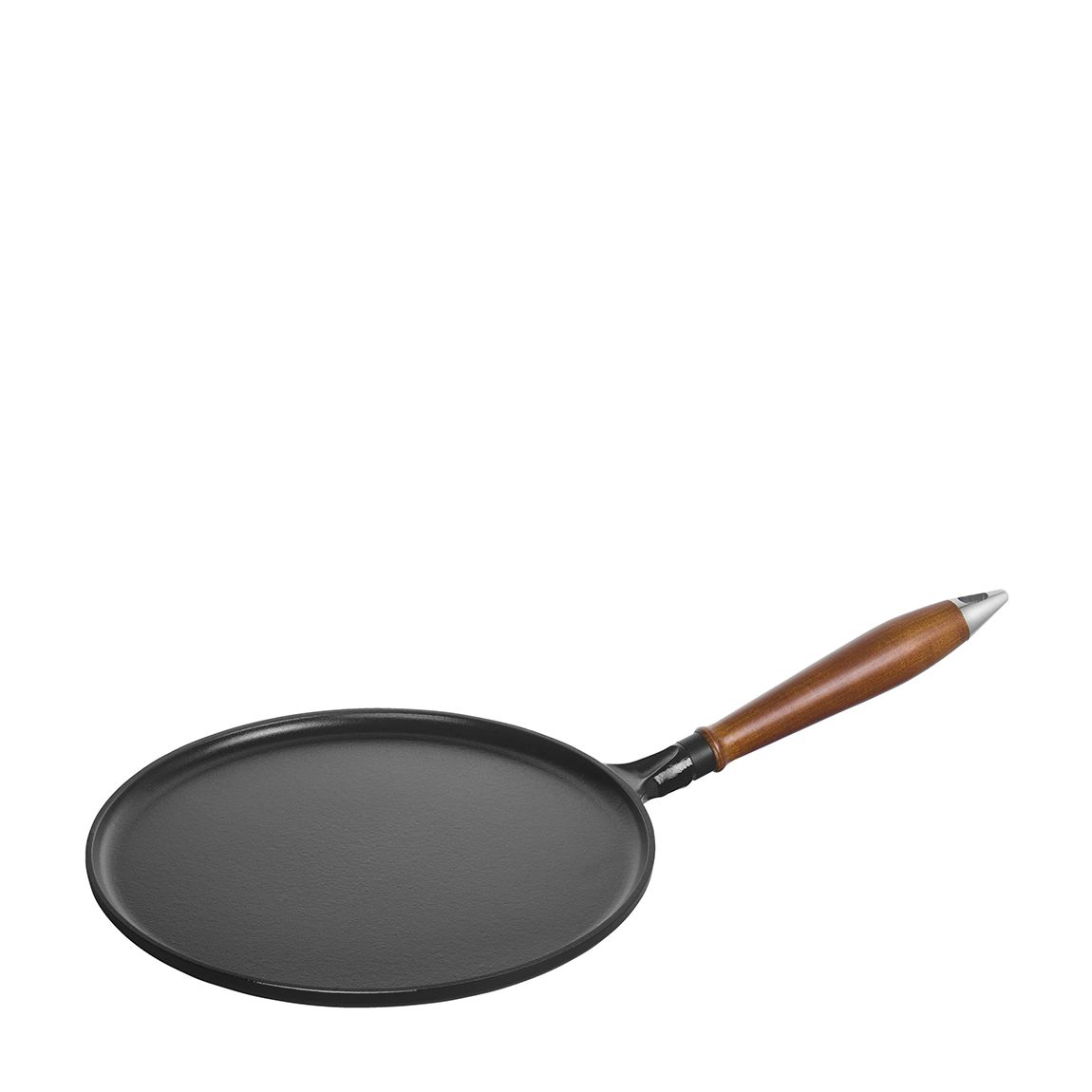 Black Round Pancake Pan with Woodhandle, 28x2cm main product photo