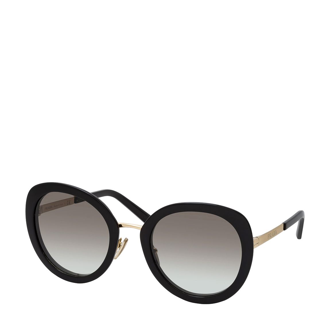 Women's Black Oversized Round Prada Sunglasses 53mm main product photo