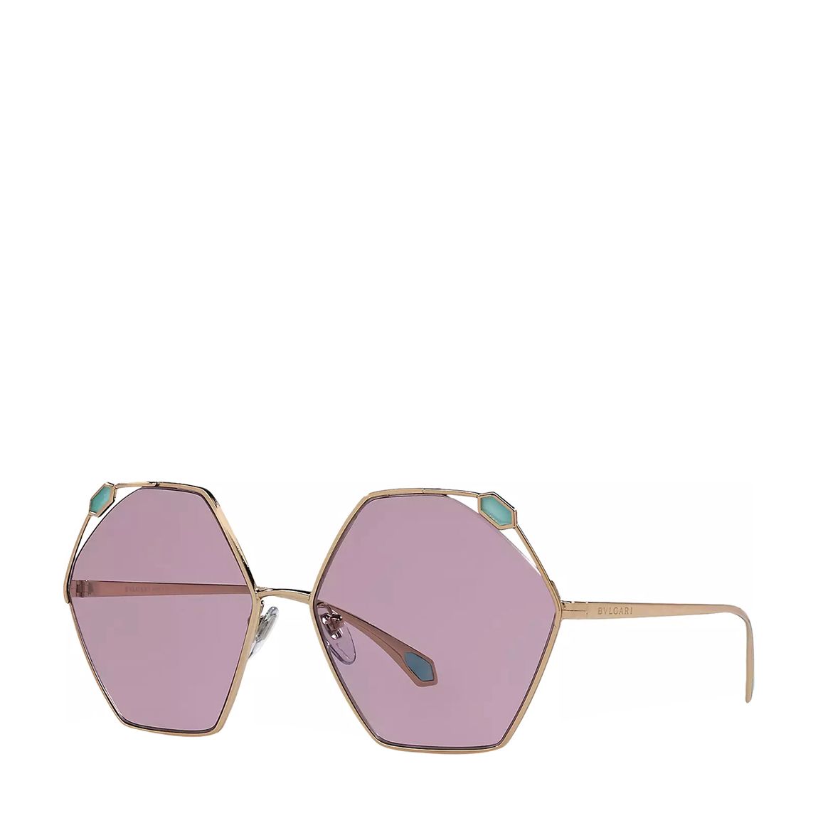 Women's Pink Gold Irregular Bvlgari Sunglasses 58mm main product photo