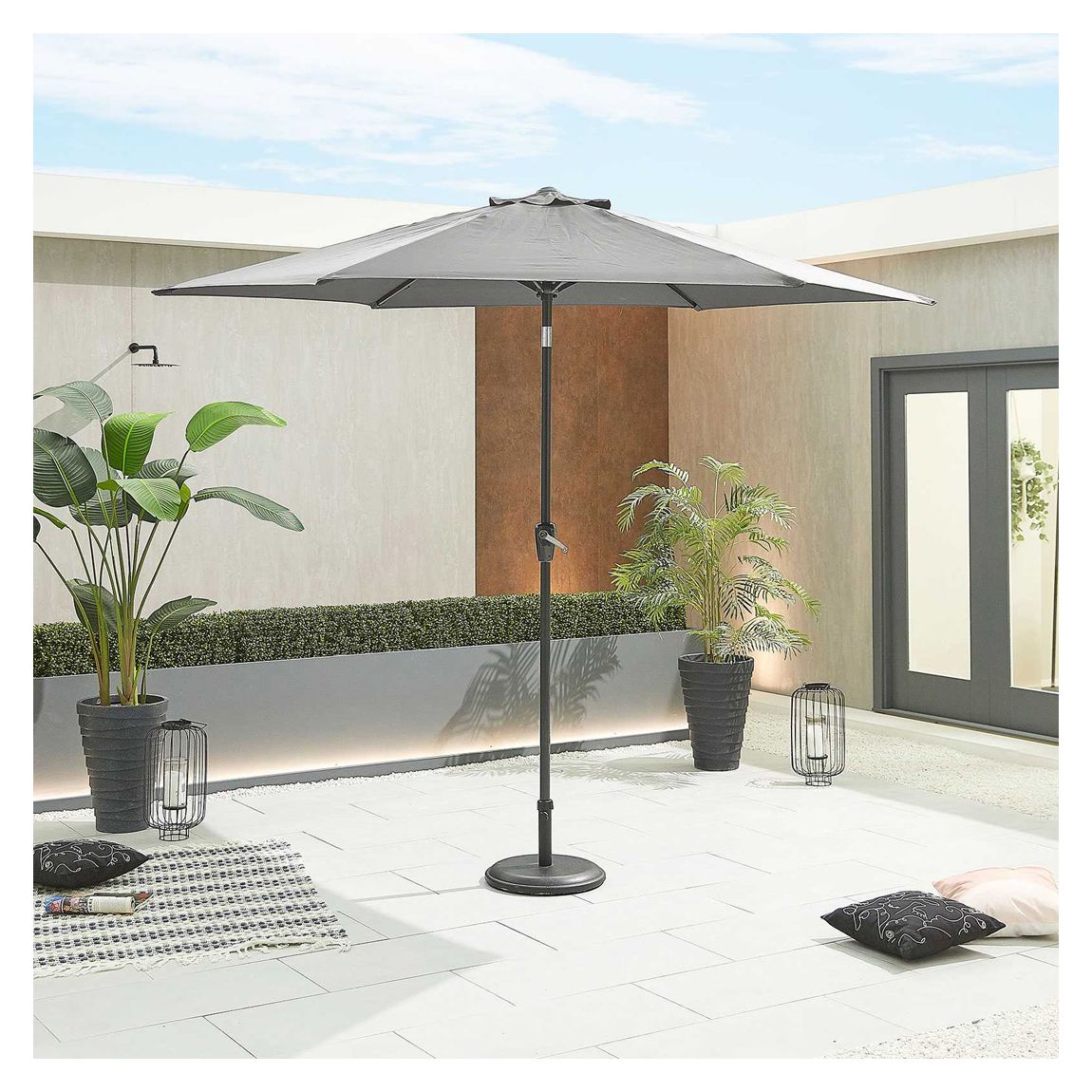 Antigua Grey Frame Aluminium Parasol 3m Round Grey main product photo