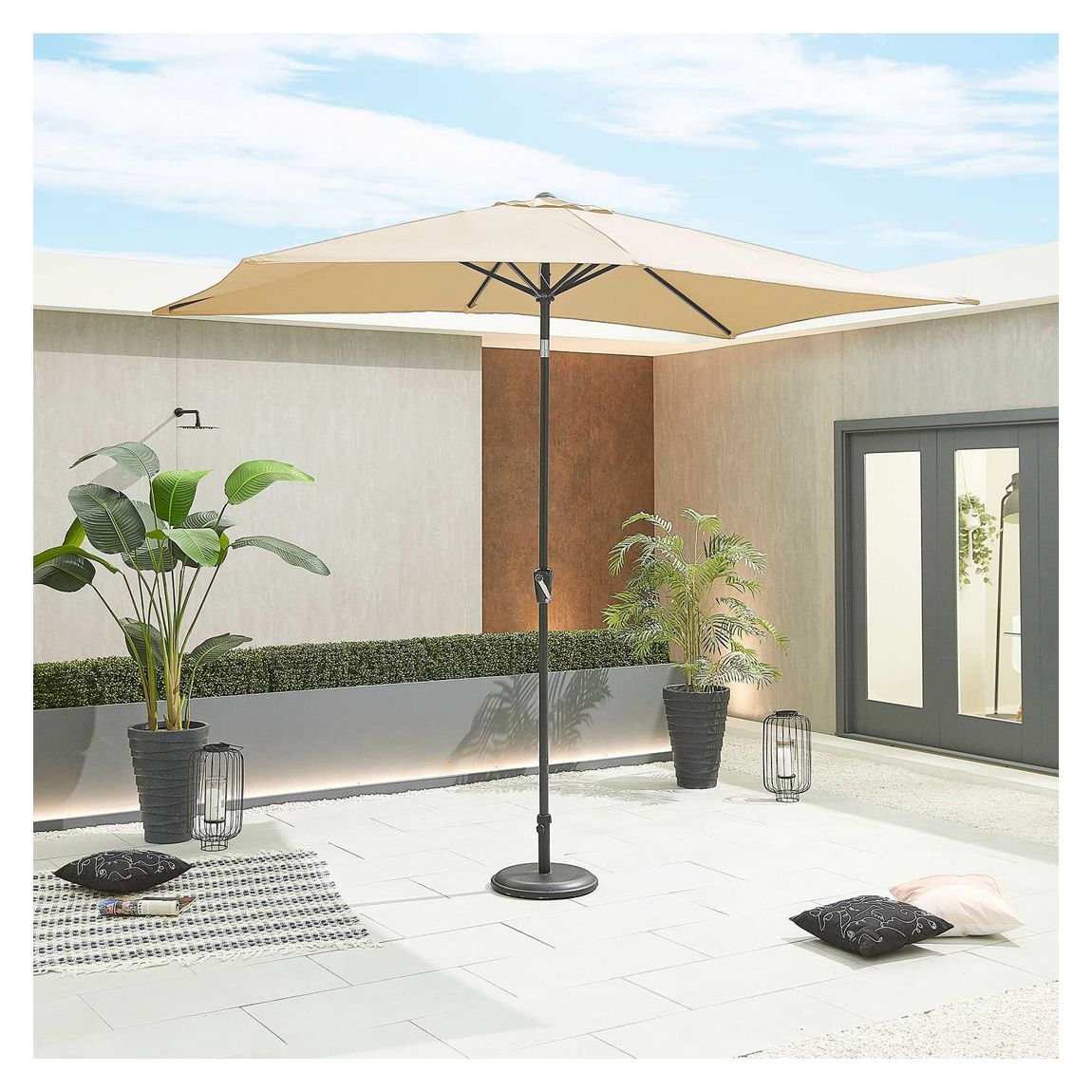 Antigua Grey Frame Aluminium Parasol 3m x 2m Rectangular, Beige main product photo