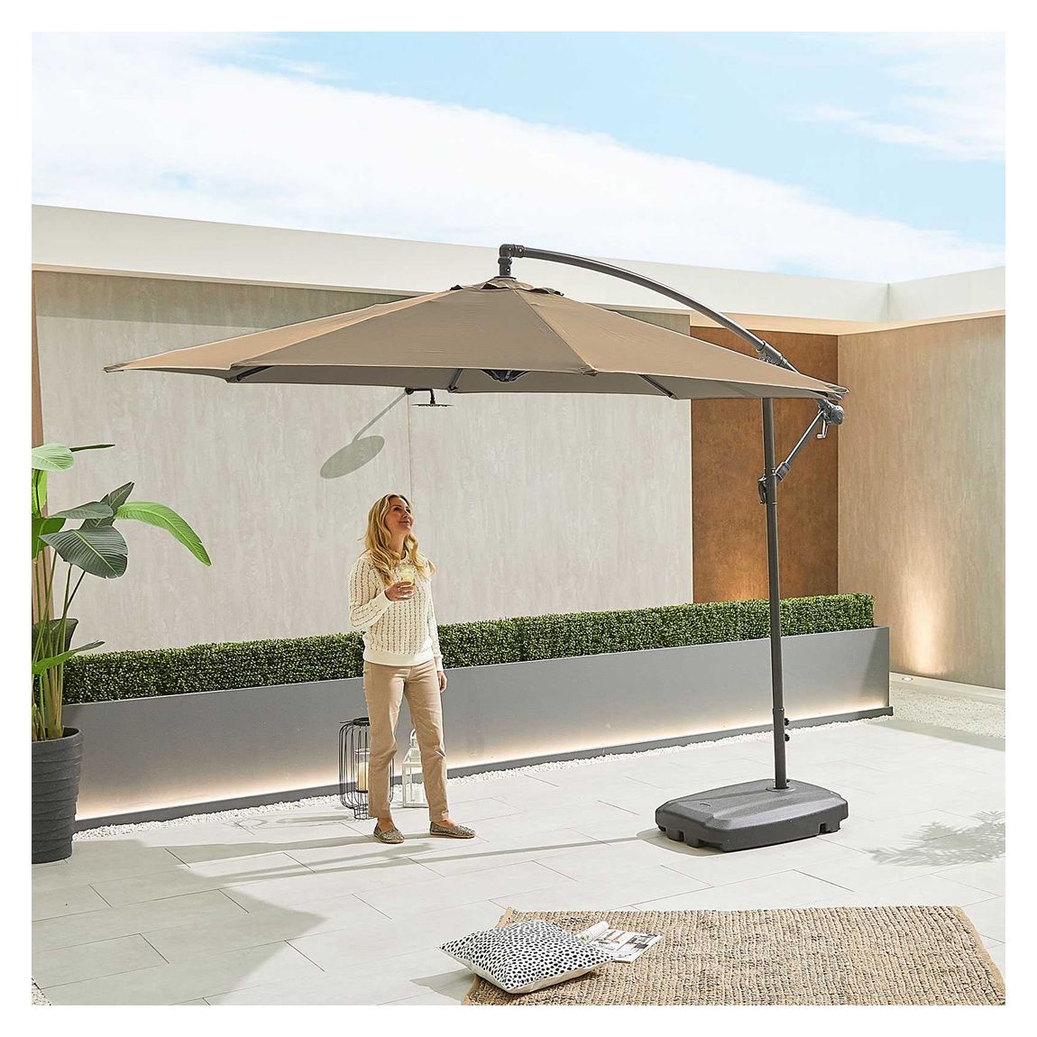 Barbados Cantilever Parasol 3m Round Taupe main product photo
