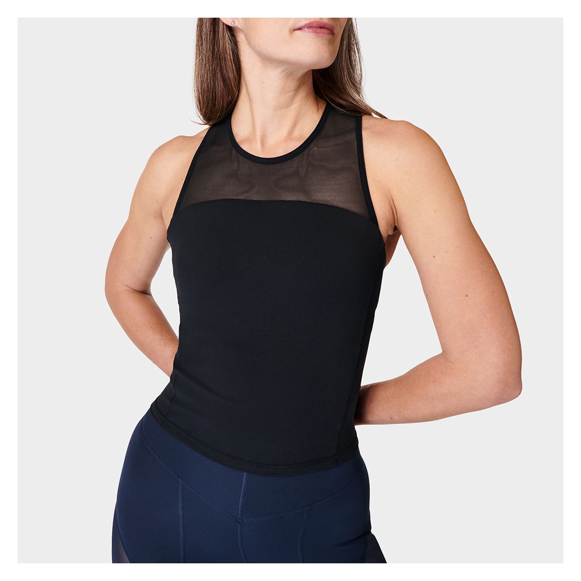 Power Illusion Workout Bra Tank - Black main product photo