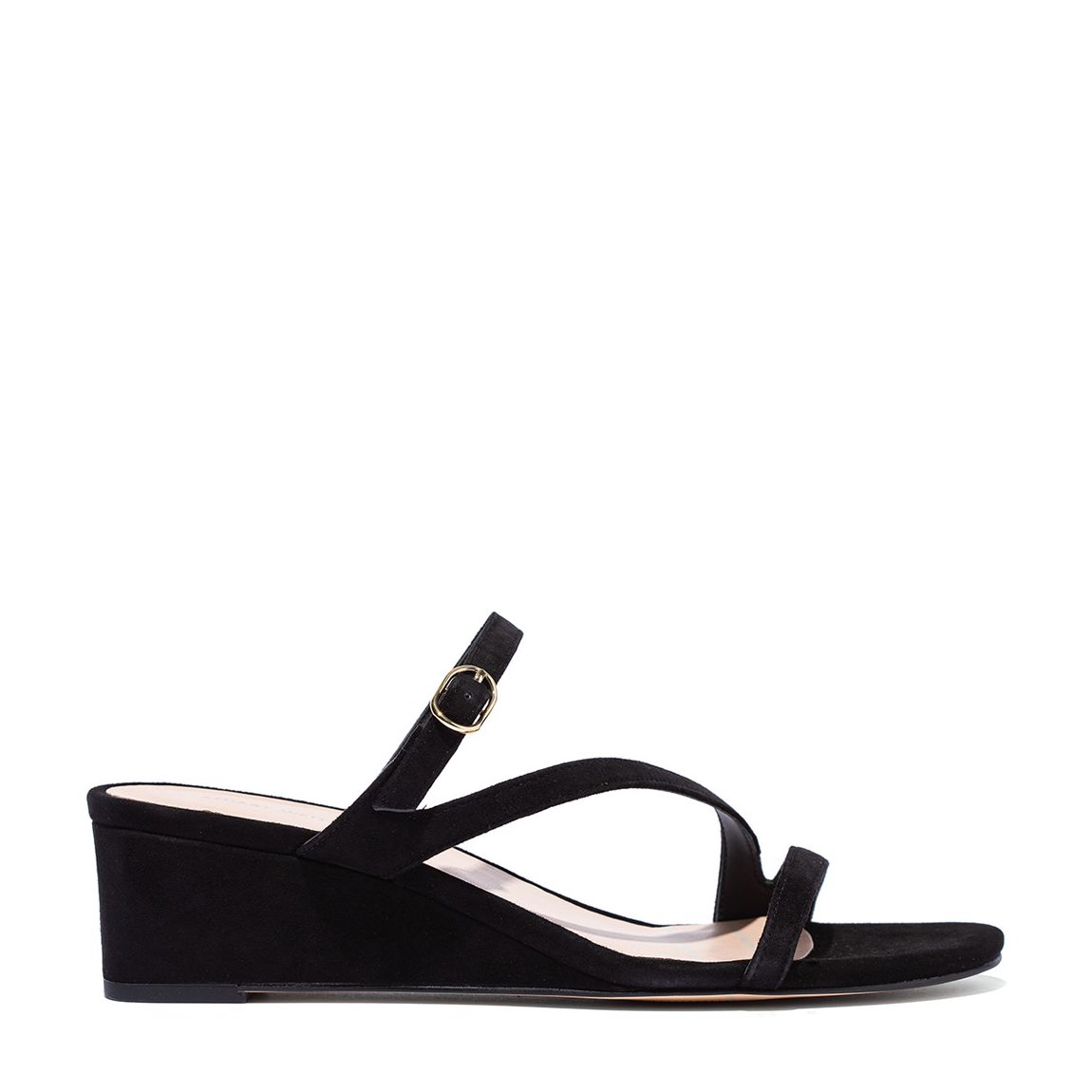 Black Align II Buckle Wedge Mules main product photo