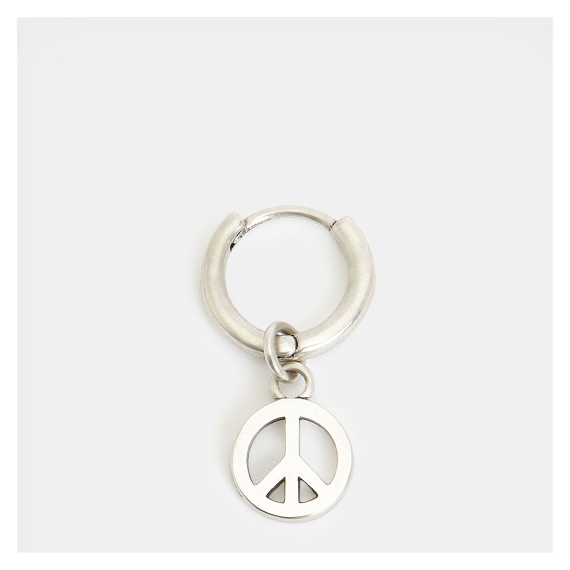 Warm Silver Peace Hoop Earrings main product photo